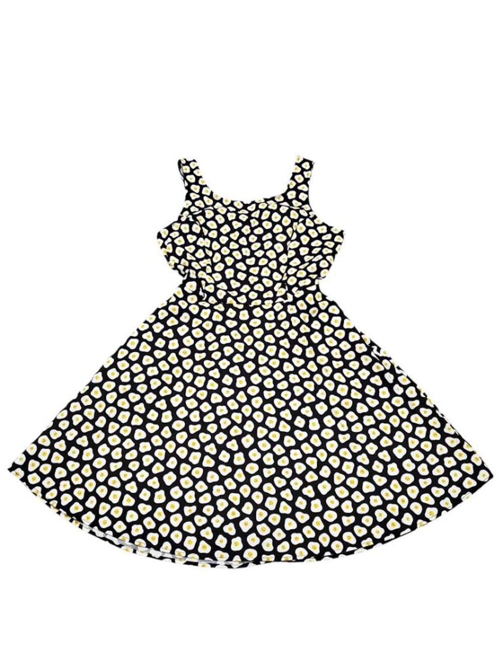 Retrolicious Sunny Side Up Fit & Flare Dress Large Sleeveless Smiling Happy Face